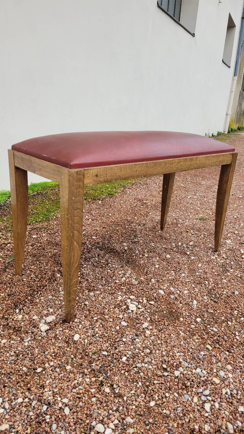 Art Deco piano stool bench in original Skai.