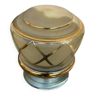 Plafonnier art déco verre sablé rehaussé d’or