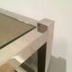 Pair of large side tables in chrome and bronze mirrors