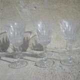 Série de six verres en cristal