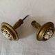 Large round door handles in gilded wood and Old Paris porcelain, circa 1900