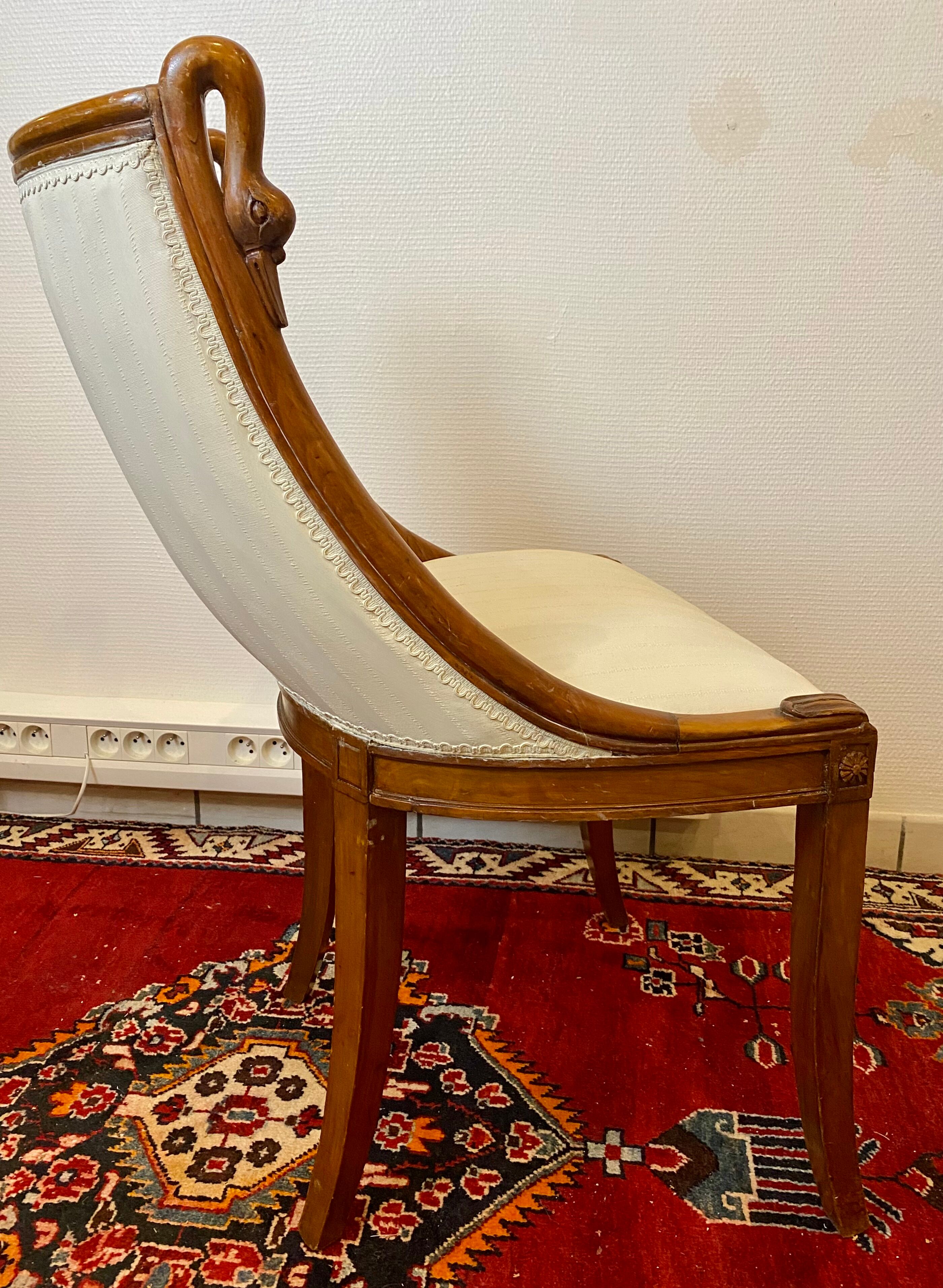 Pair of Chairs Rising Swan Collar Restoration Period