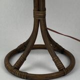 Bamboo rattan mushroom table lamp, Dutch 1970s