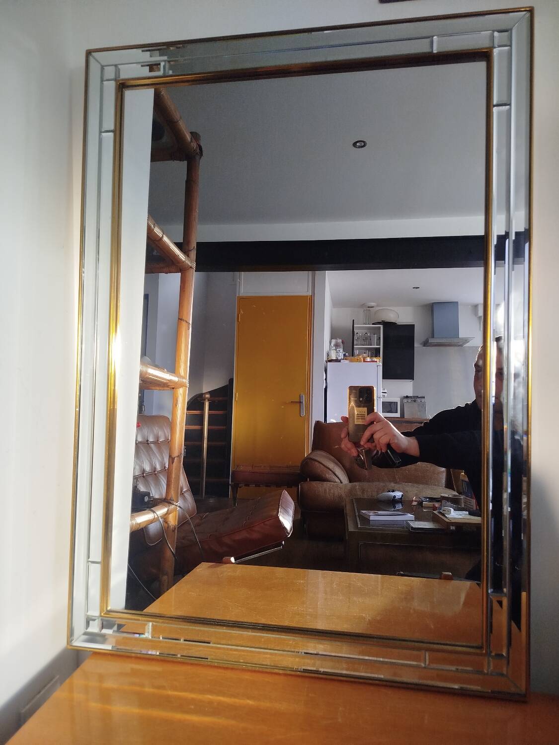 Bevelled Grand Mirror Deknudt, 1970s