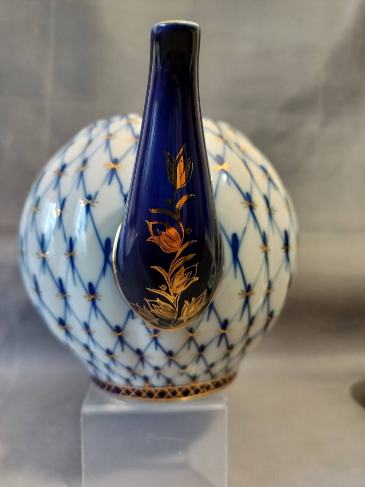 Lomonosov Imperial Porcelain XXL 2000ml Teapot Cobaltnet 22 Carat Gold
