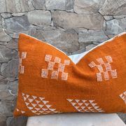 Moroccan orange pillowcase, Berber cushion cover, ear pillowcase.