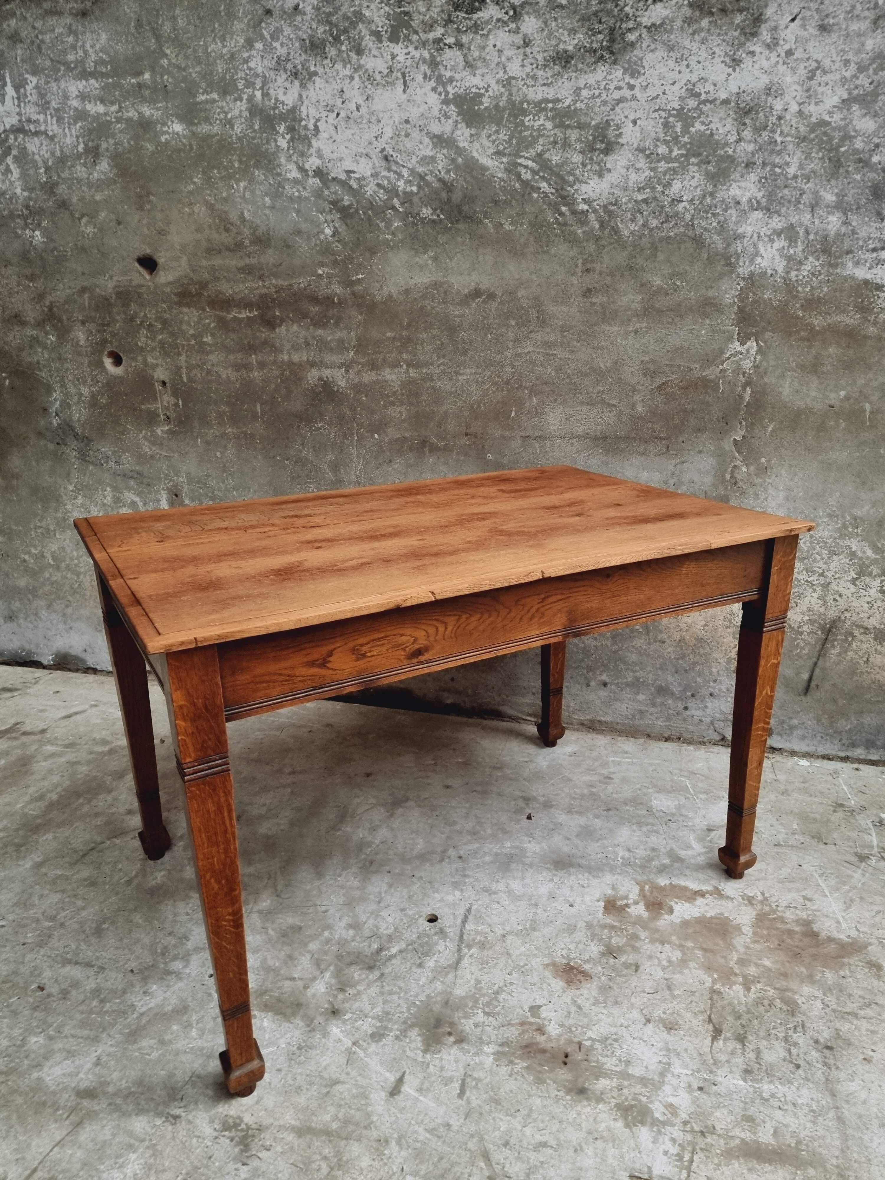 Antique oak table office table or kitchen table