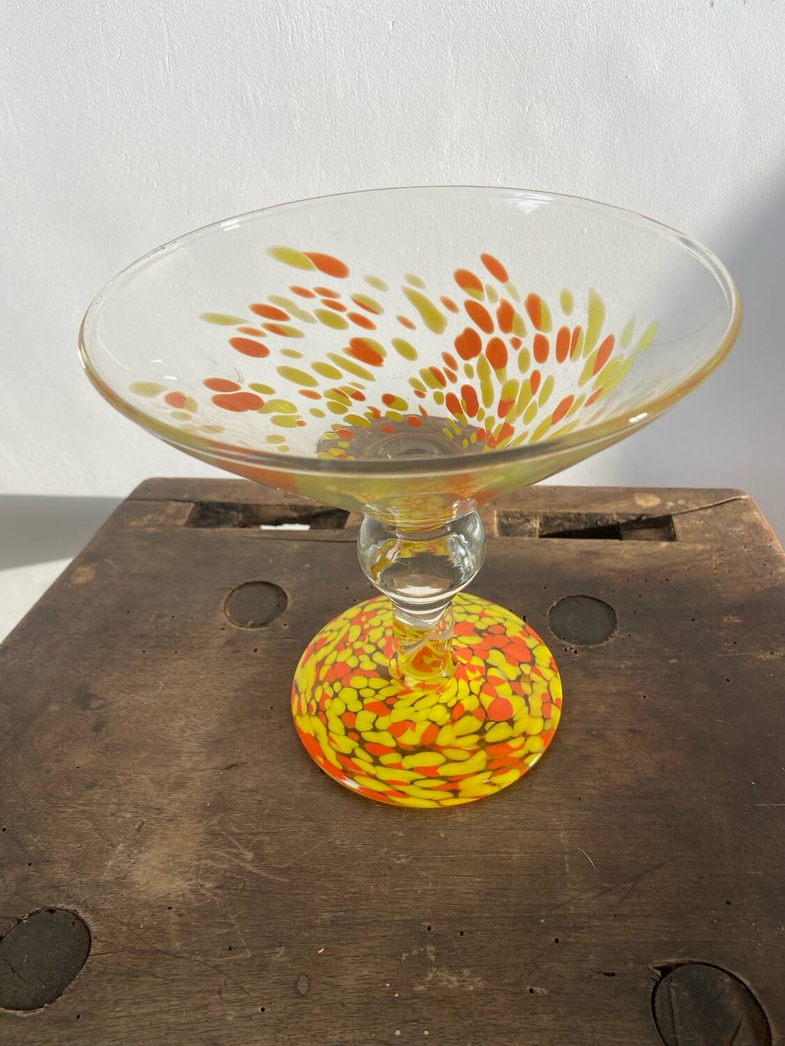 Clichy glass fruit bowl