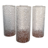 Trio d'abat-jours en verre "cratère 70's