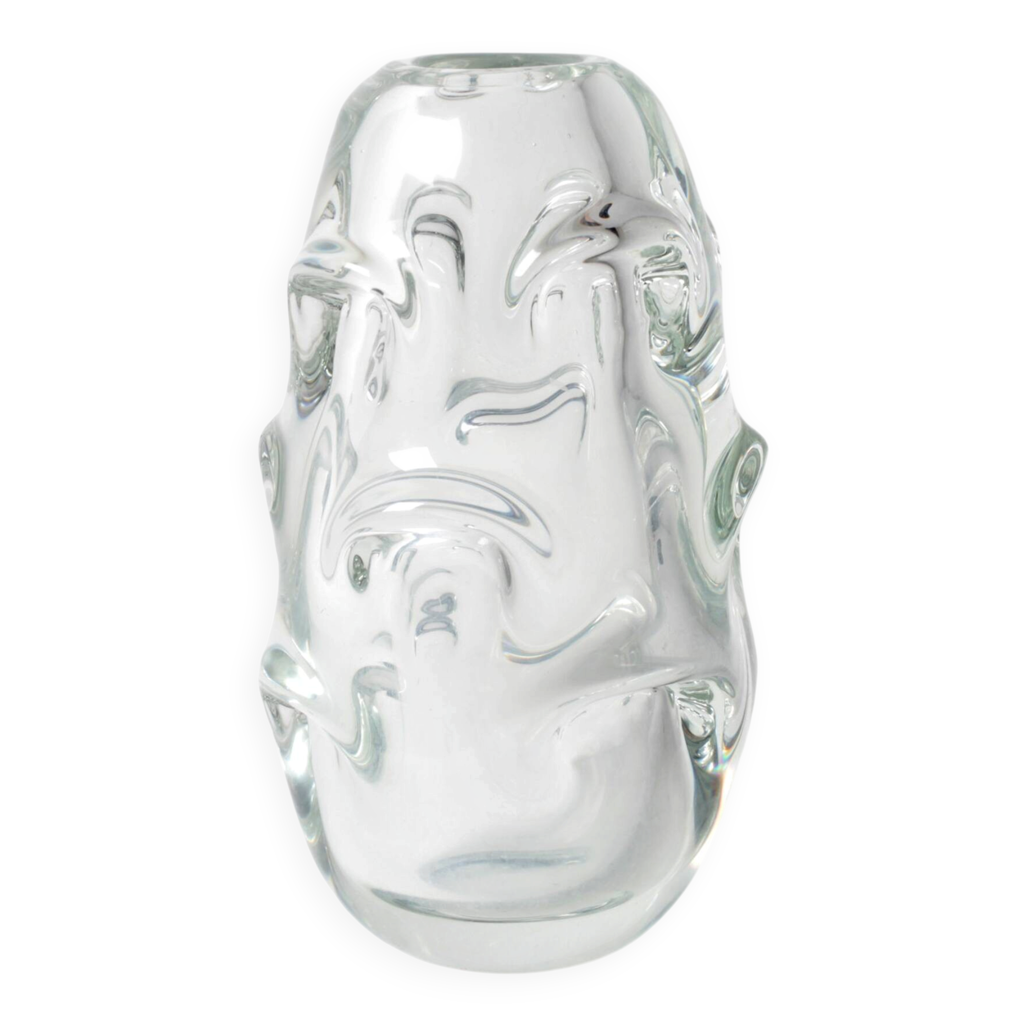 Vase en cristal / Börne Augustsson / Åseda glasbruk / Suède / années 1940