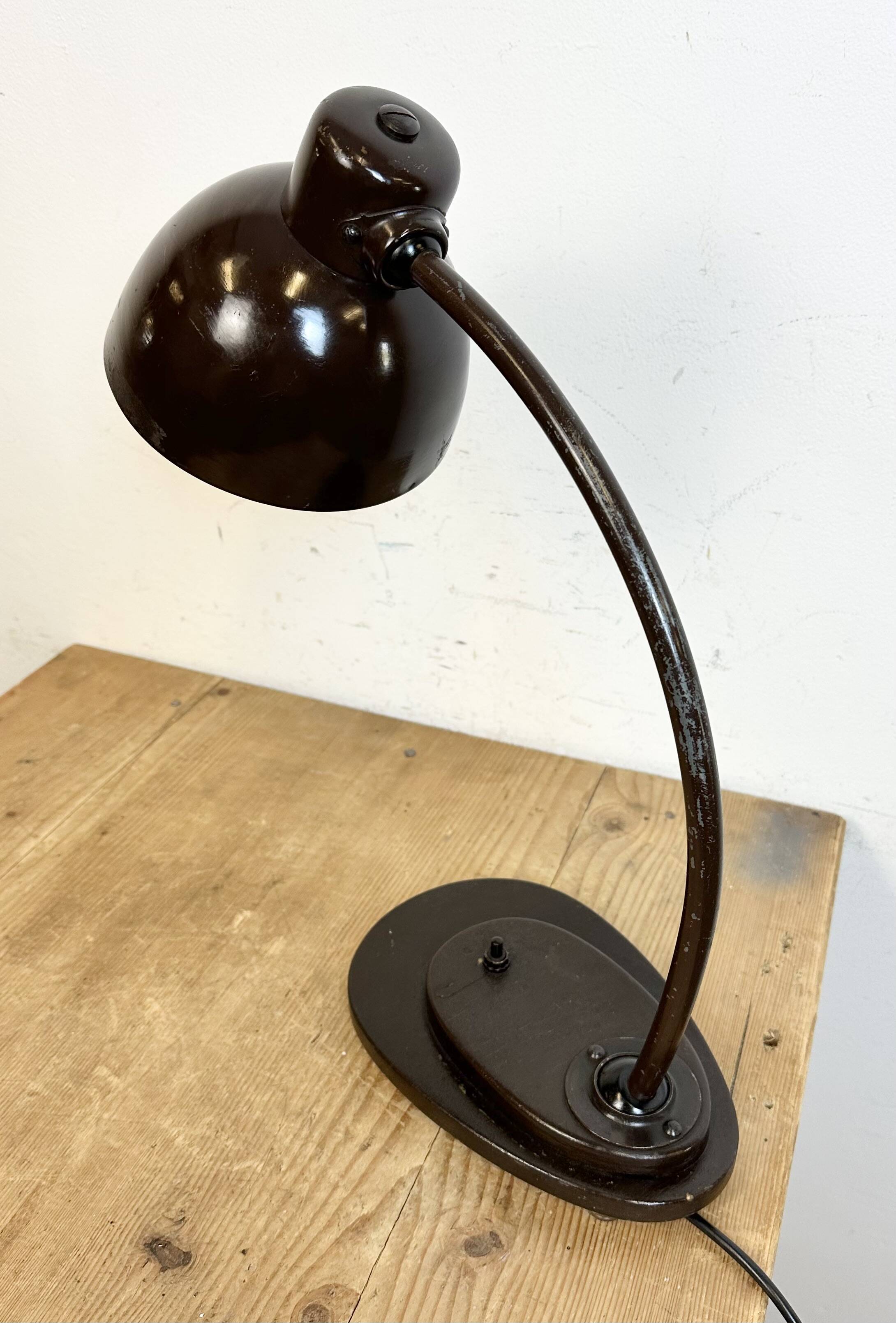 Vintage brown adjustable table lamp, 1960s