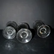 Set of 3 thick blown glass absinthe glasses - Vintage Mazagran