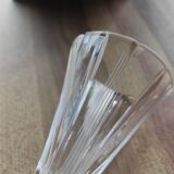 Soliflore en verre taillé et étain italien sculpté PELTRO vintage