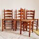 Série de 4 chaises paille, fabrication française, années 40