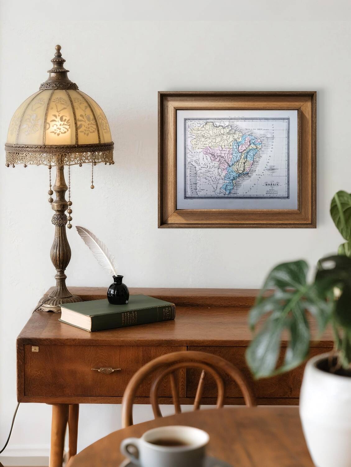 Brazil, old map, printed in 1852.