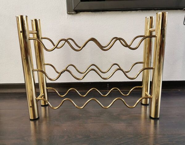 Casier à vin vintage en laiton, 1970