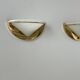Pair of vintage wall lights, brass and opaline glass, Italy 1970