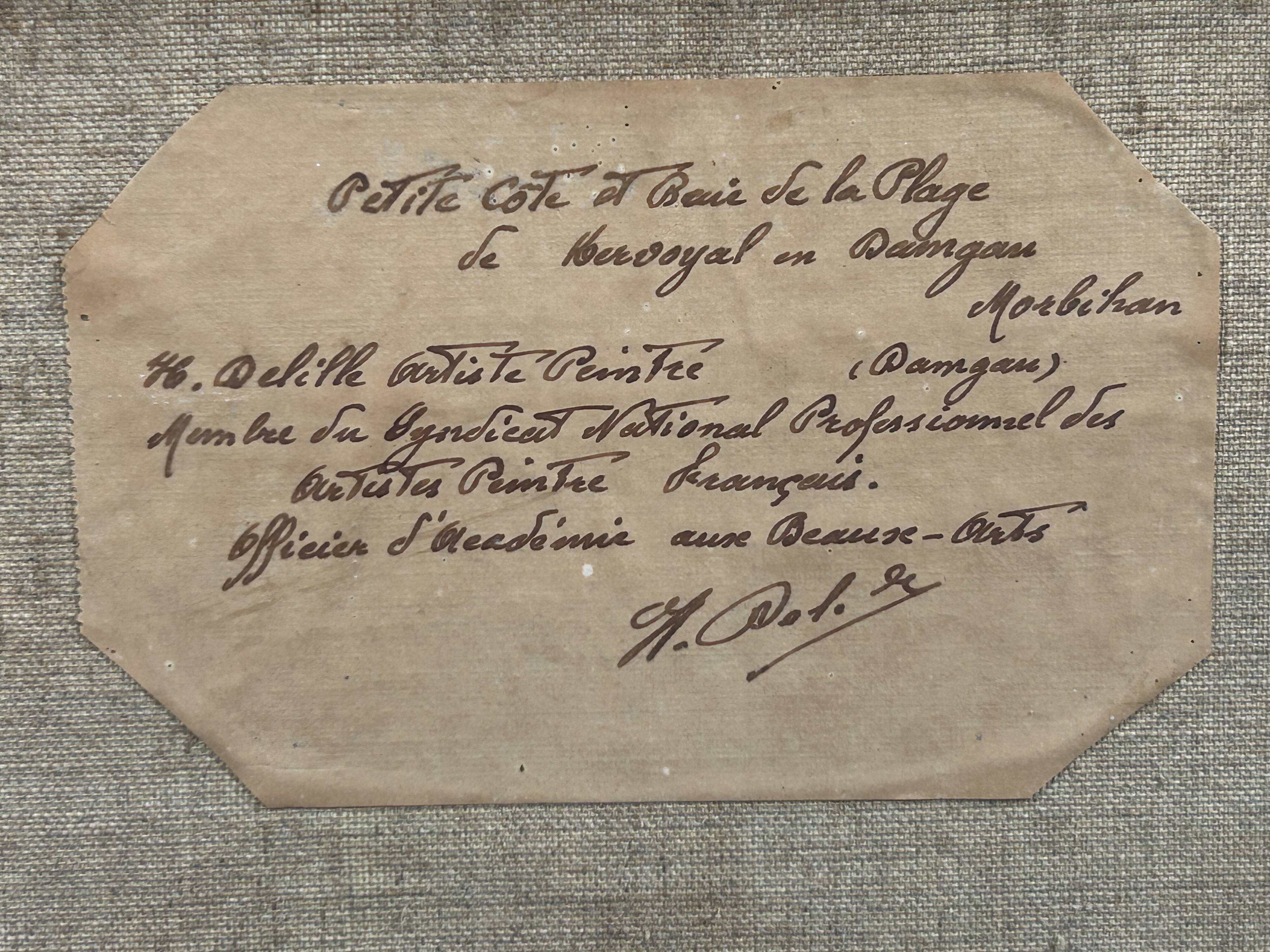 Oil on canvas Kervoyal beach Damgan, Morbihan - H. Delille