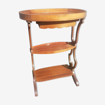 Table de salon lyre en bois plateau ovale