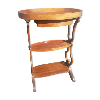 Living room table lyre wooden oval top