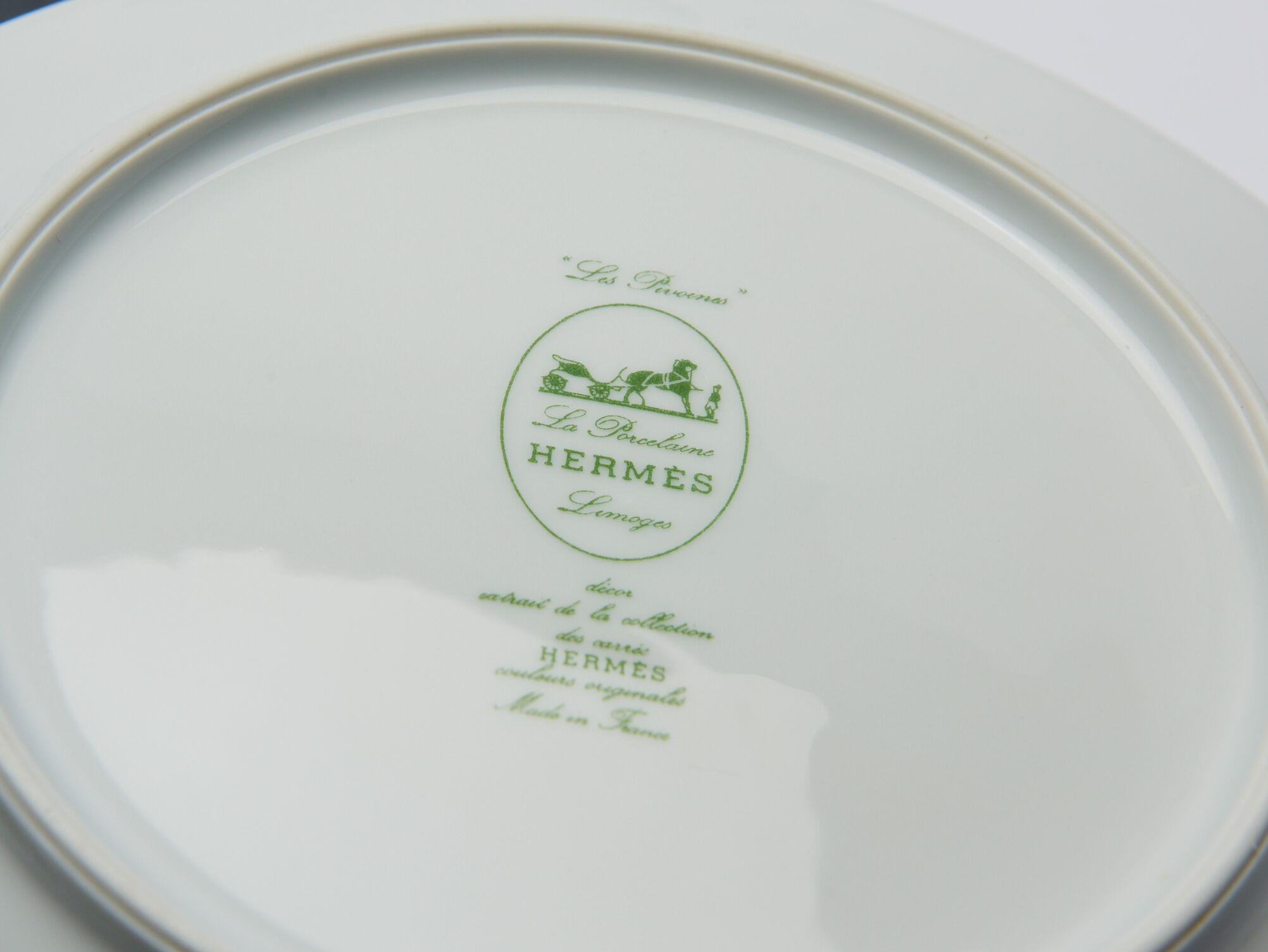 4 plates Hermès Peonies 25cm