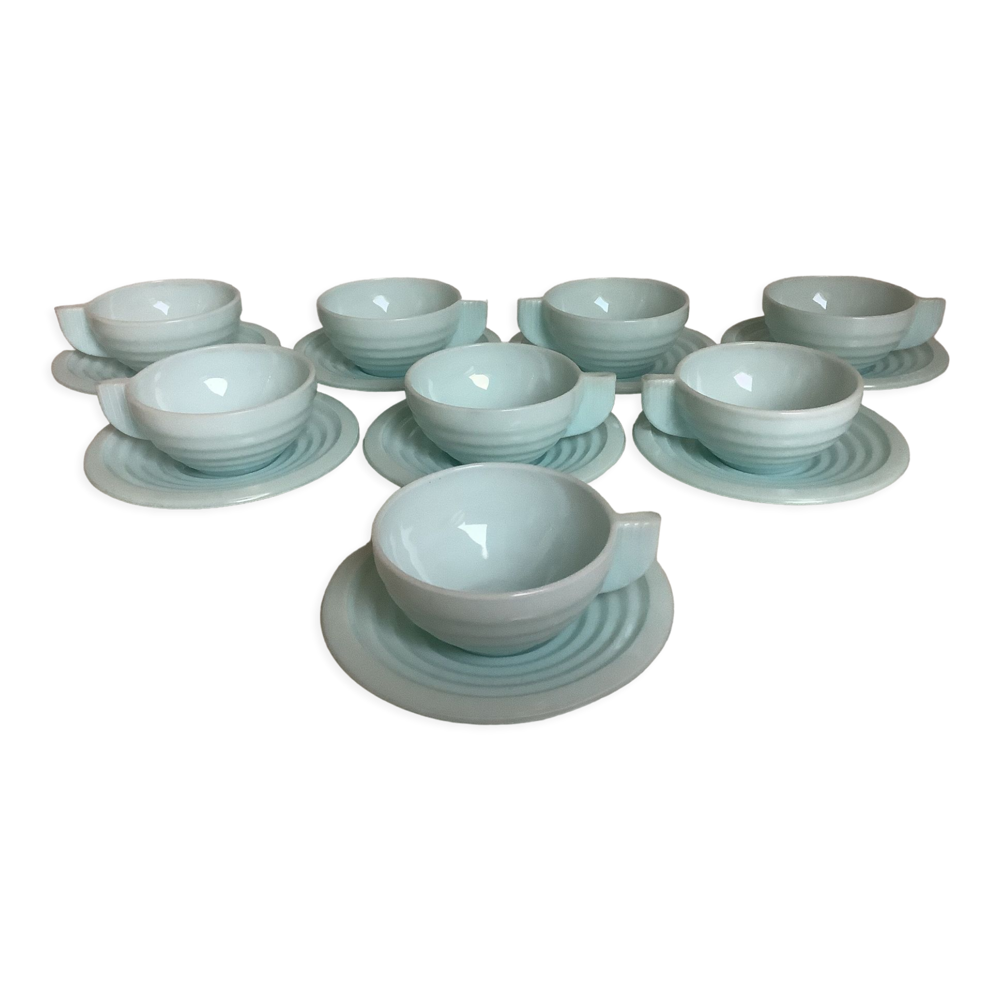 8 old Art Deco style mint cups