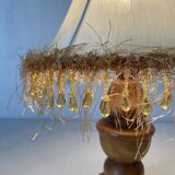 Retro wood and pearl lamp