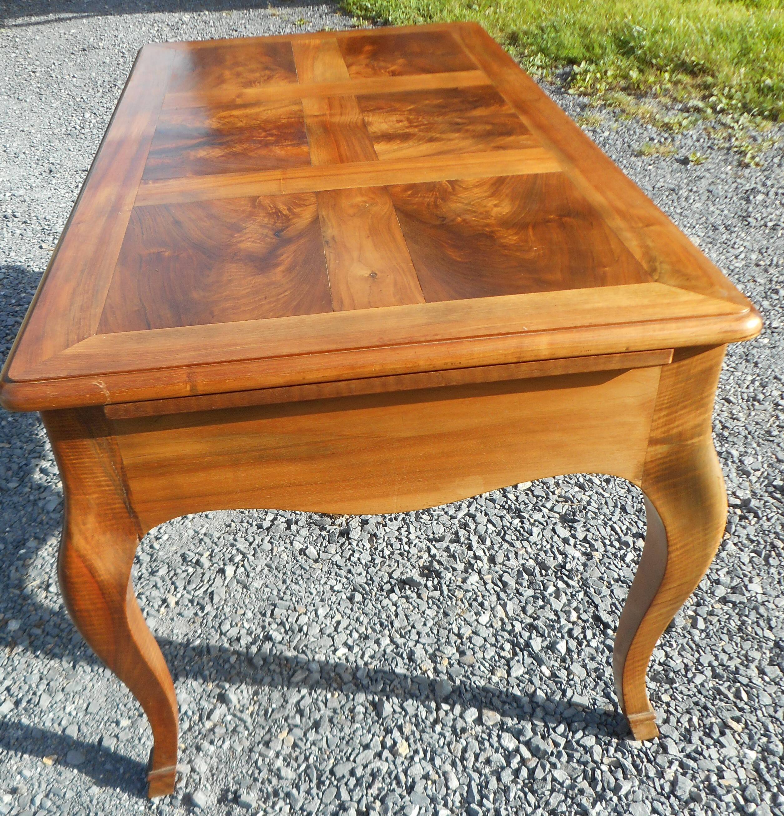 large double-sided walnut desk 3 drawers 2 pulls