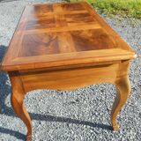 large double-sided walnut desk 3 drawers 2 pulls