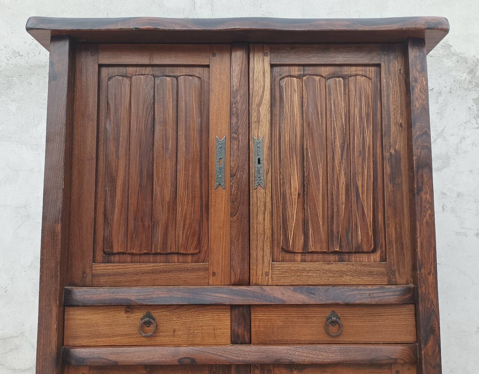 Aranjou sideboard in solid elm in the style of Olavi Hänninen 1960s