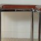 Pair of vintage stackable stools in faux leather and chrome - 70s