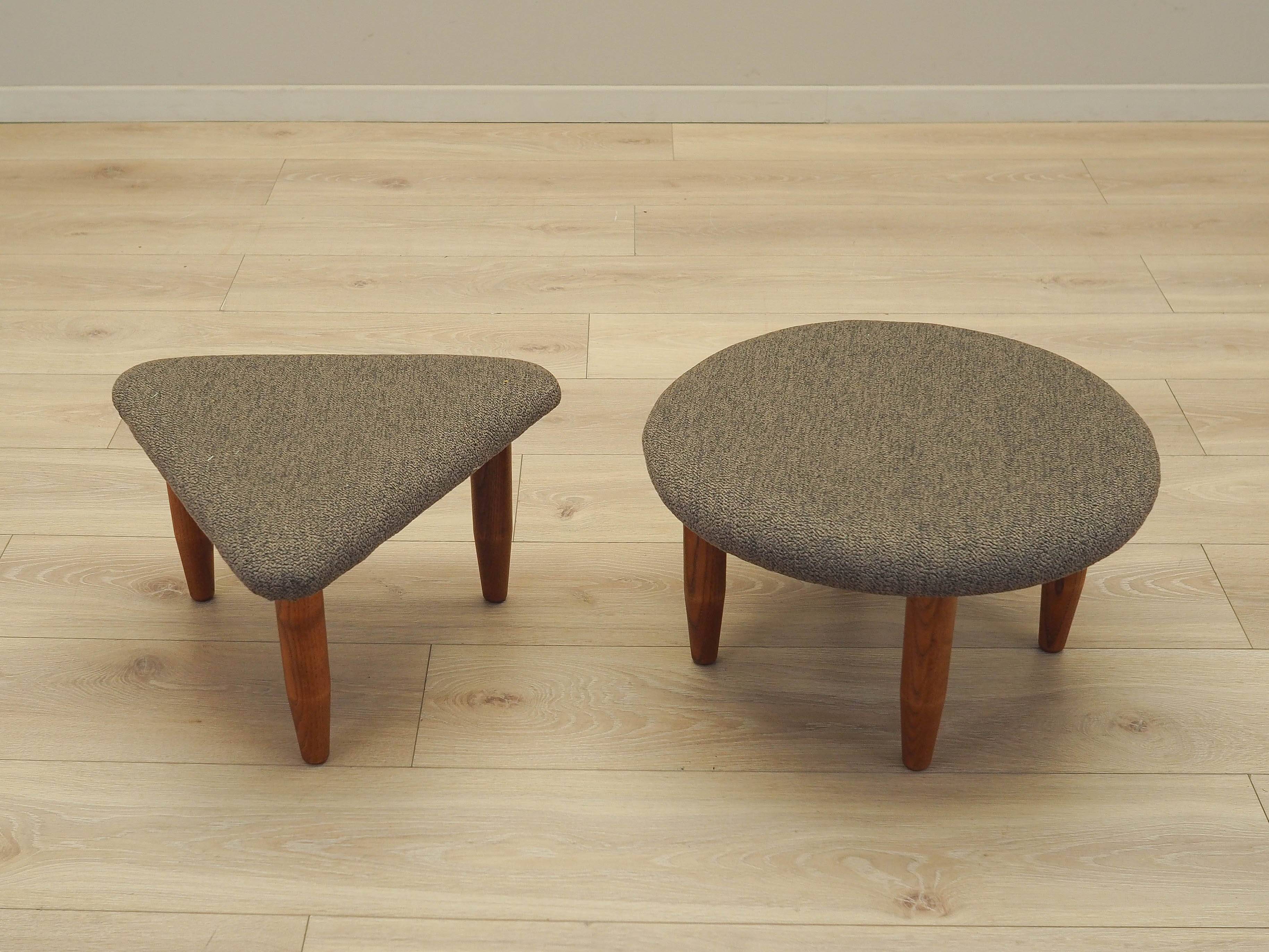 Set of two brown footstools, Danish design, 1990s, production: Denmark