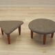 Set of two brown footstools, Danish design, 1990s, production: Denmark