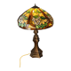 Large brass lamp, 1970, 6kg, restored electrical wiring, 67x47cm stained glass lampshade