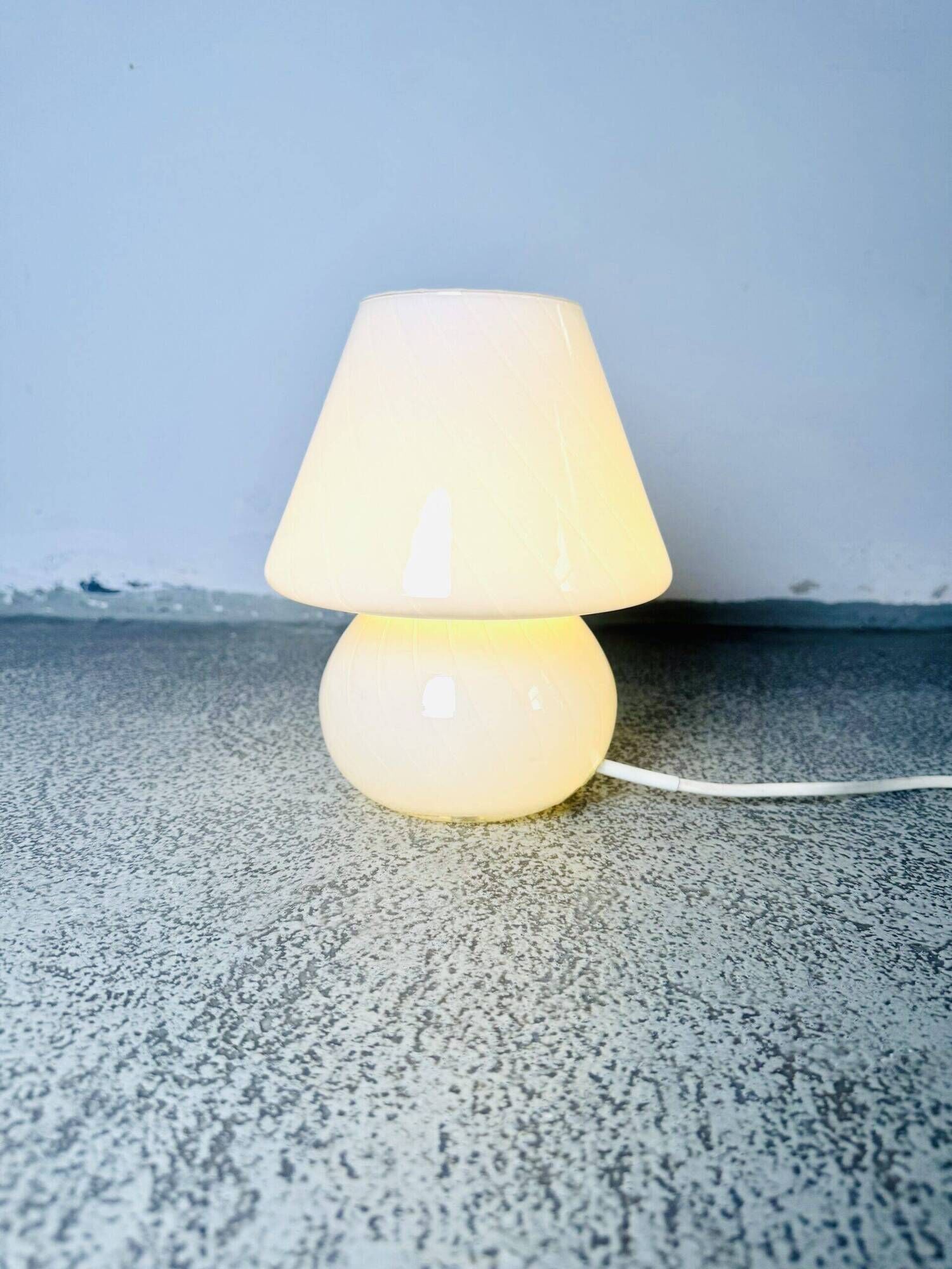 Opaline Glass Mushroom Table Lamp By Paolo Venini For Venini, Italy 1970S