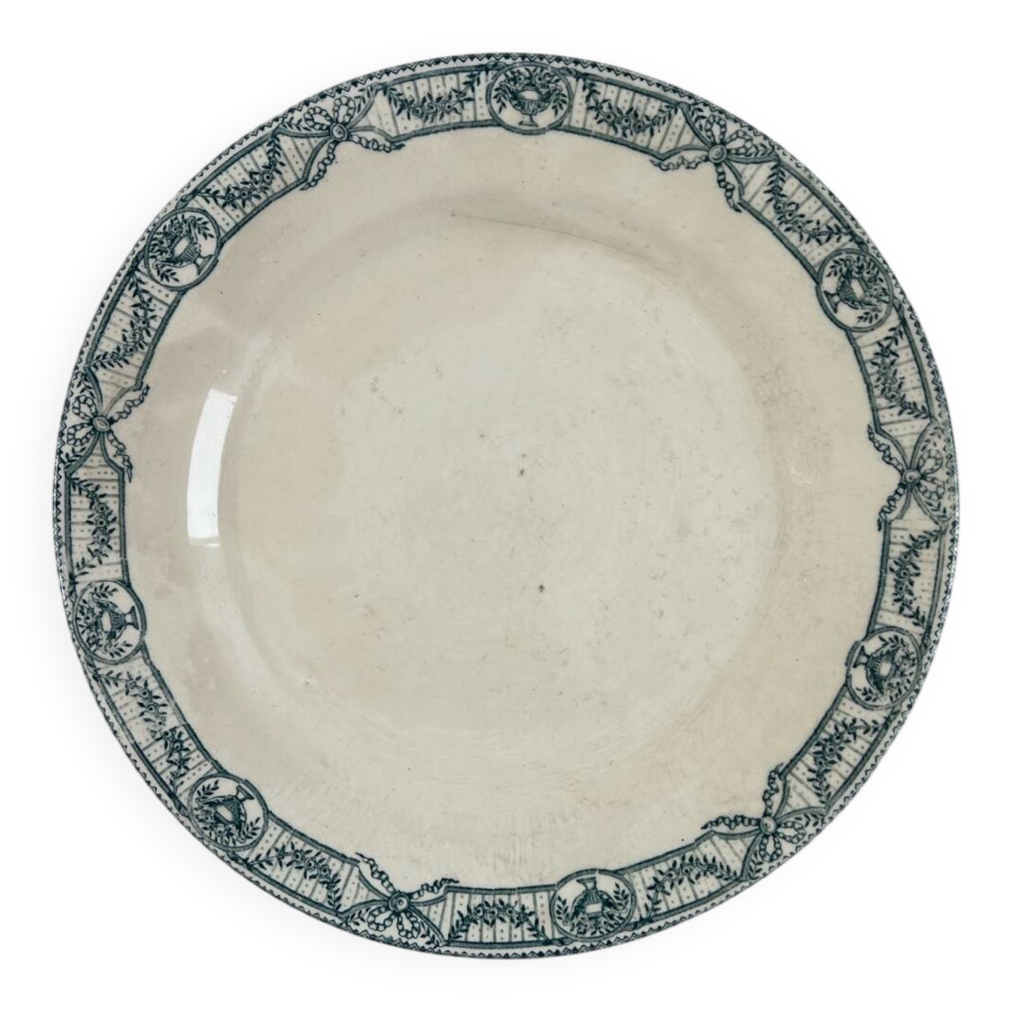 Large ironstone plate, Directoire, Salins.