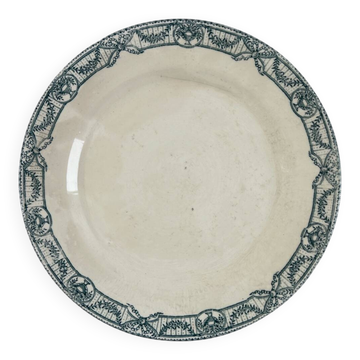 Large ironstone plate, Directoire, Salins.