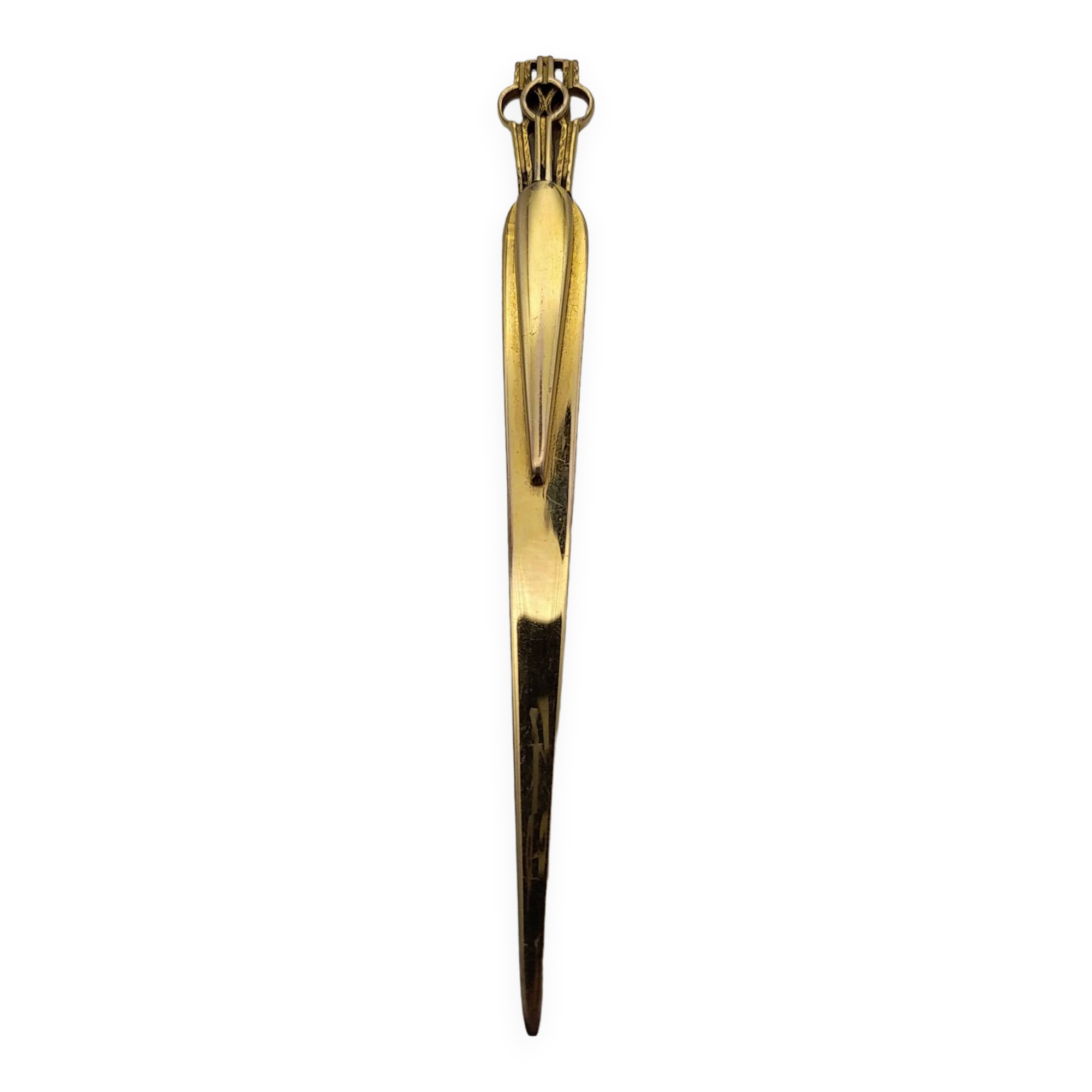 Gold plated letter opener.