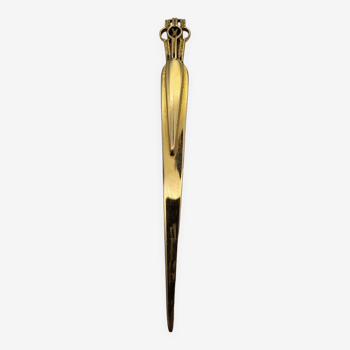 Gold plated letter opener.