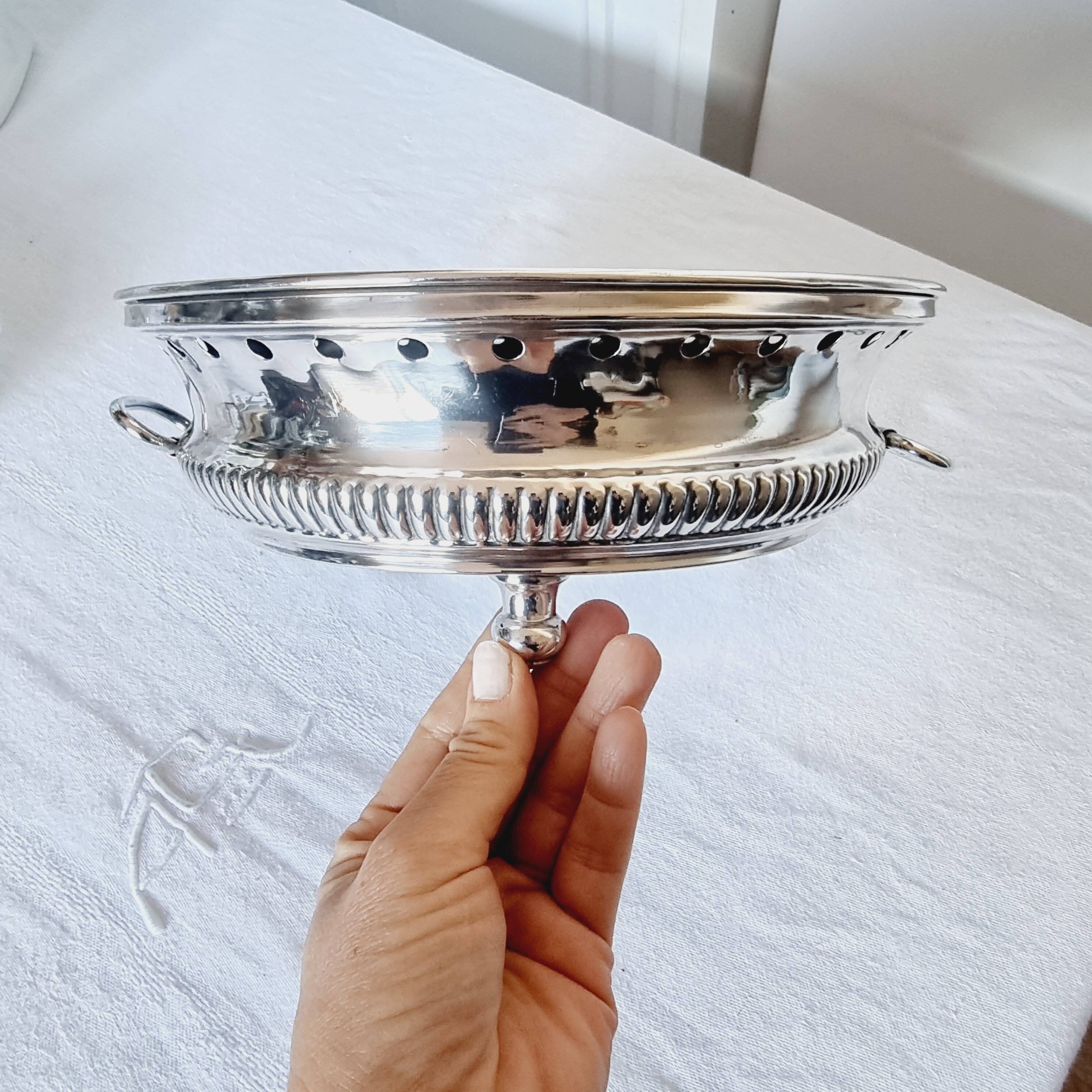 Neoclassical Style Plate Warmer Tray in Silver Metal dating from the 1950s