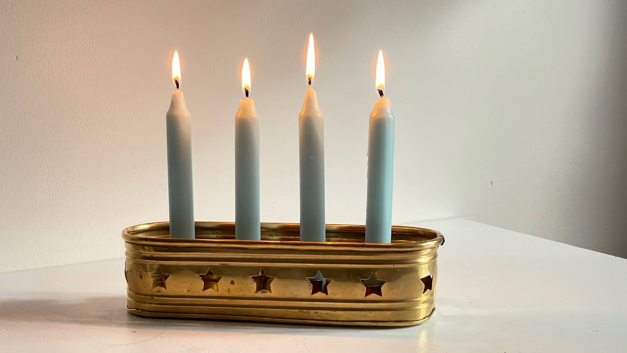 Vintage Brass Candlestick for 4 Candles