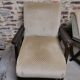 Paire de Fauteuils club / Chauffeuse vintage 50's , pieds compas