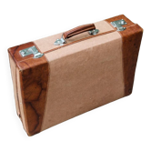 Valise en cuir et toile