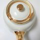 Teapot porcelain white and gold aluminite frugier limoges vintage