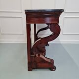 Antique french flame mahogany console table c1830