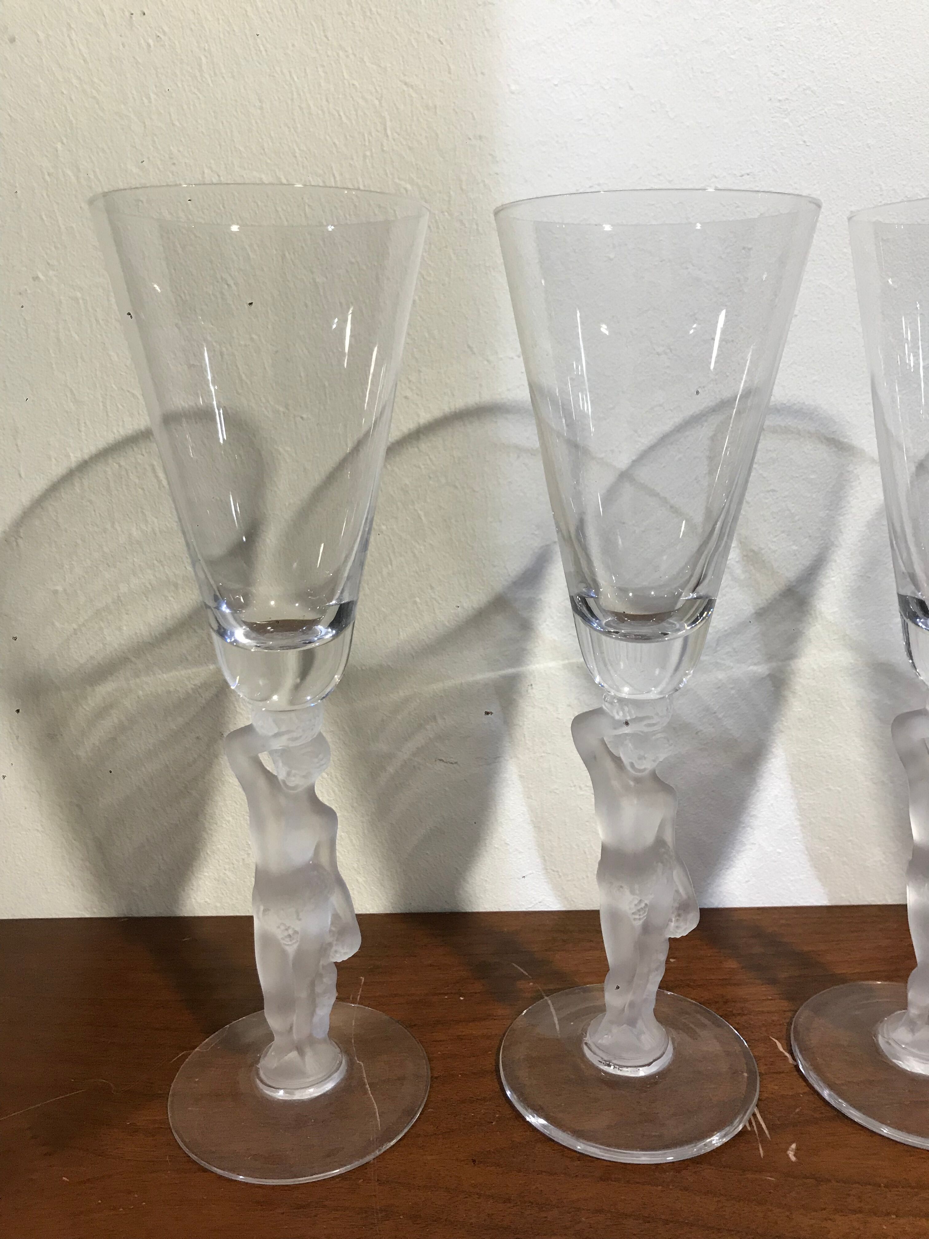 4 crystal champagne flutes from bacchus