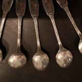 10 small silver metal spoons