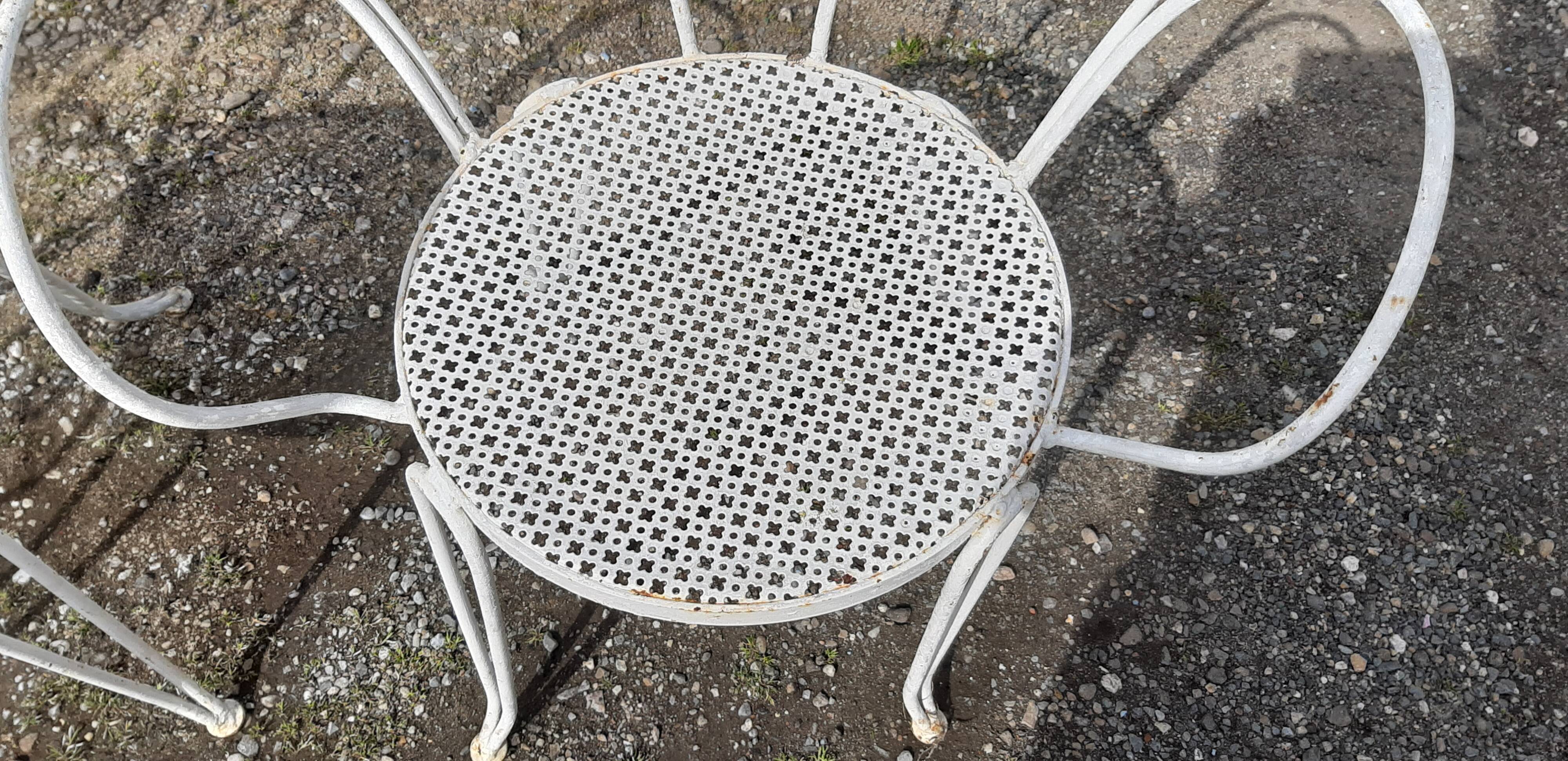 4 garden armchairs 1900 in wrought iron