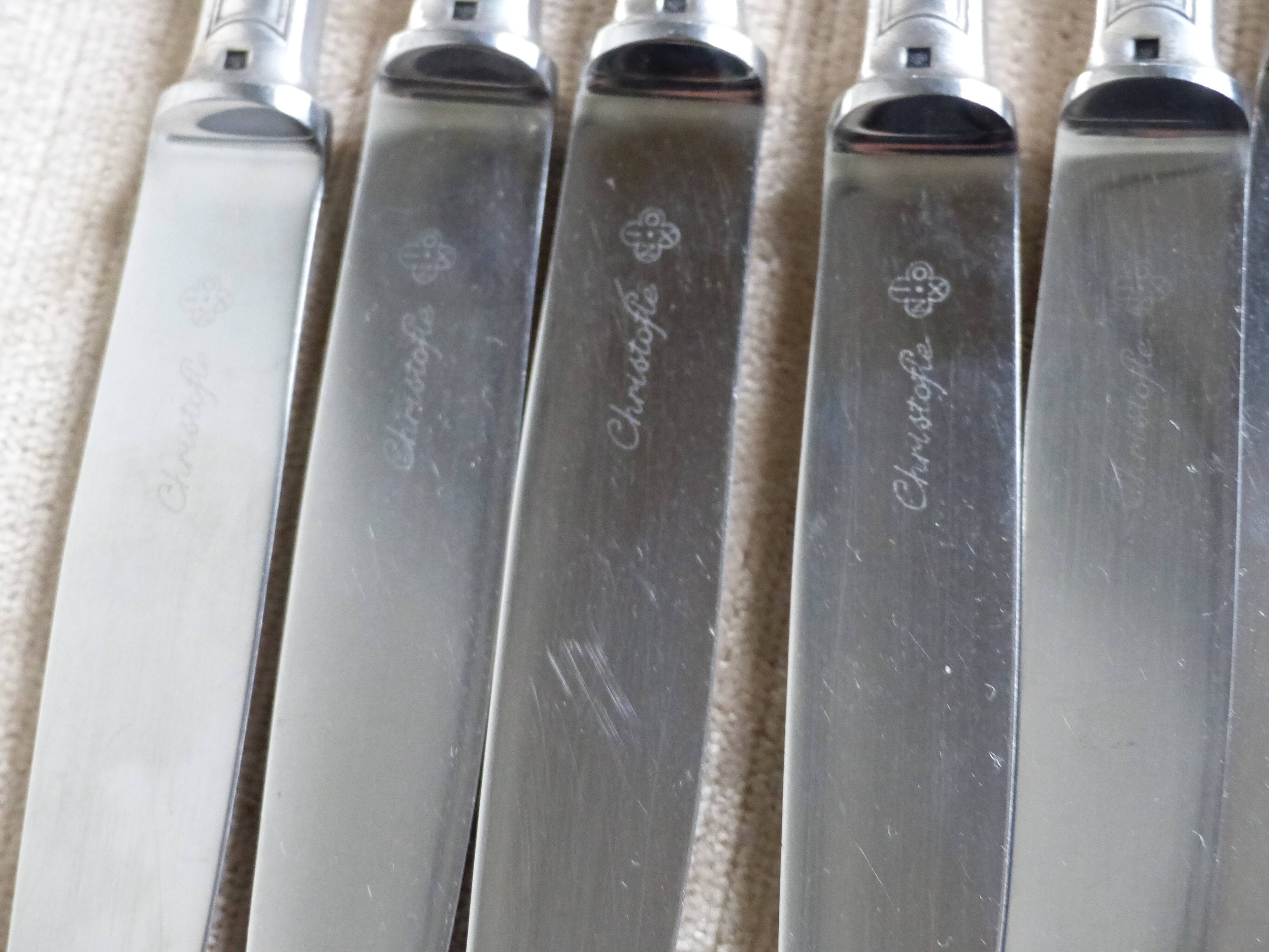 Twelve knives Christofle model shell