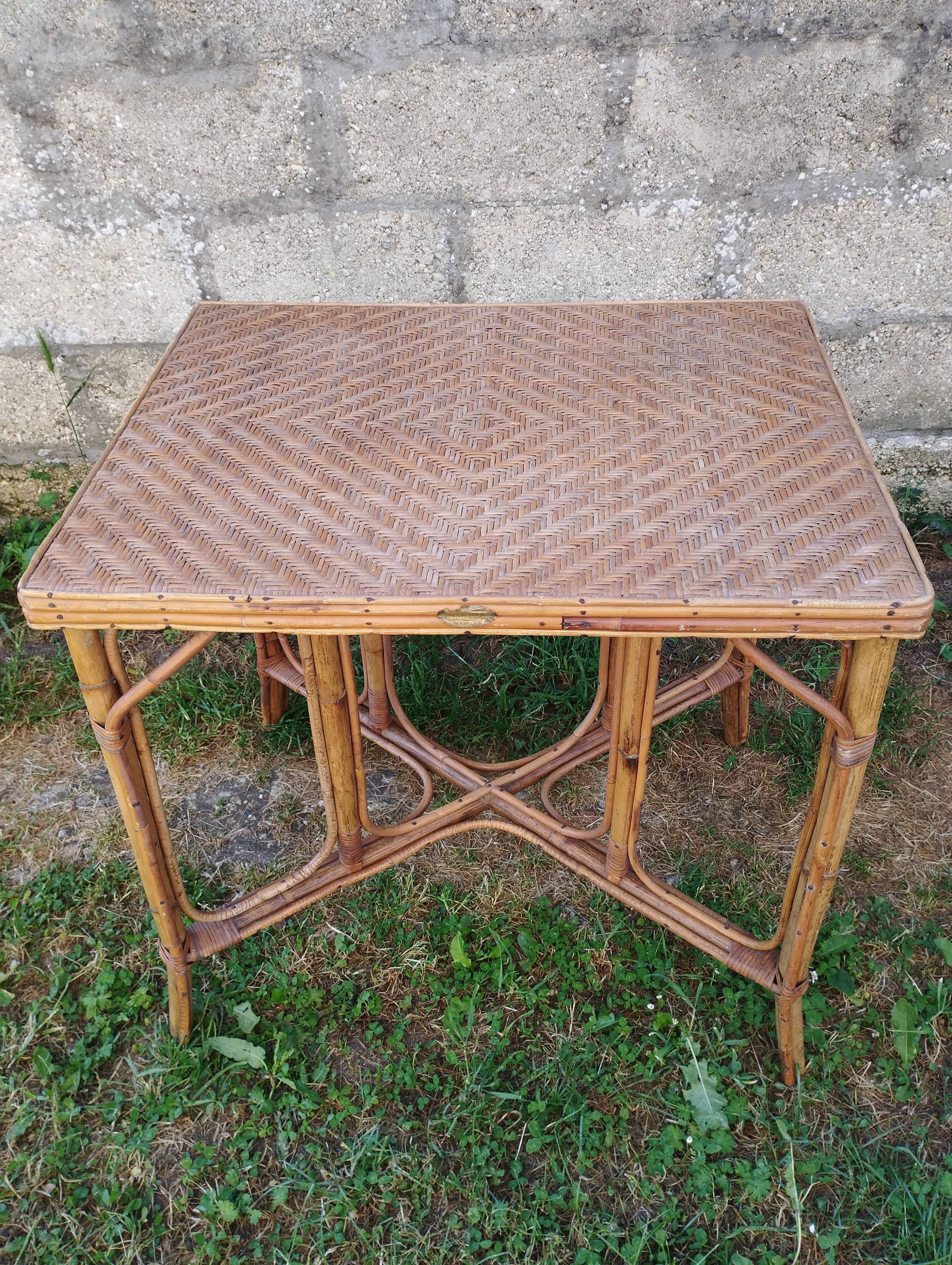 Old rattan table